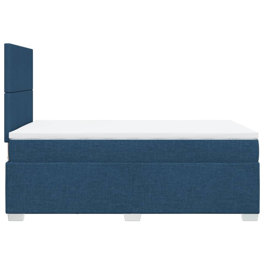 vidaXL Κρεβάτι Boxspring με Στρώμα Μπλε 120x200 εκ. Υφασμάτινο