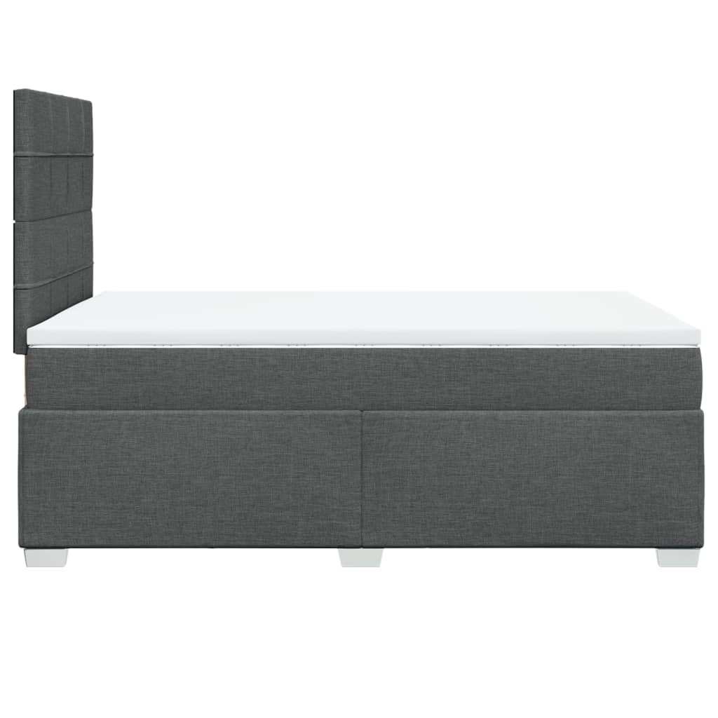 vidaXL Κρεβάτι Boxspring με Στρώμα Σκούρο Γκρι 120x200 εκ. Υφασμάτινο