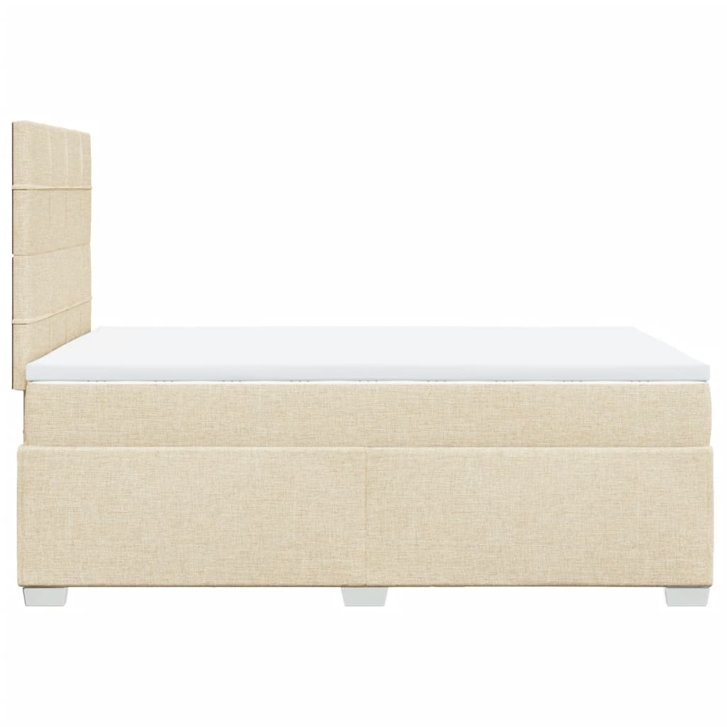 vidaXL Κρεβάτι Boxspring με Στρώμα Κρεμ 120x200 εκ. Υφασμάτινο
