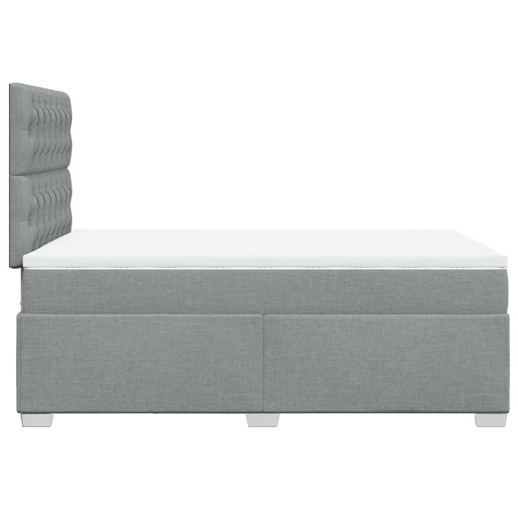 vidaXL Κρεβάτι Boxspring με Στρώμα Ανοιχτό Γκρι 120x200 εκ. Υφασμάτινο