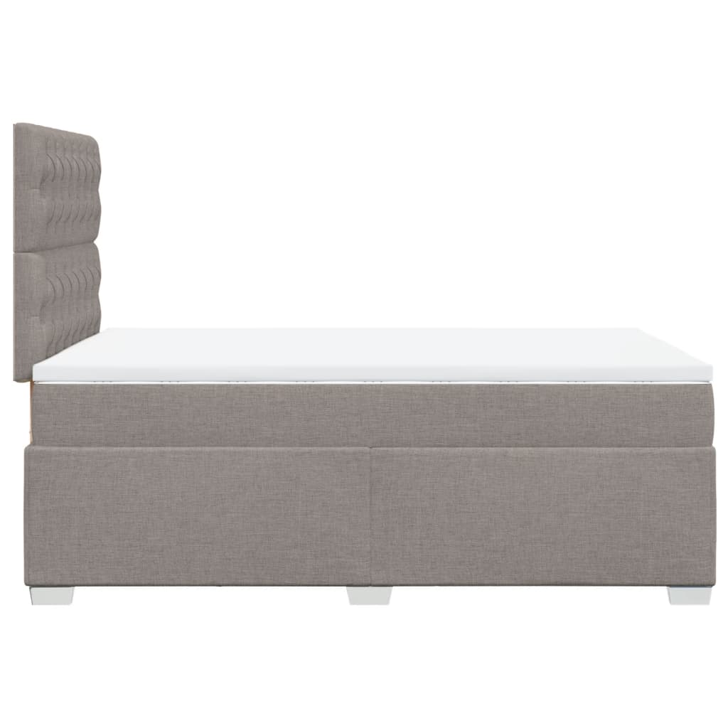 vidaXL Κρεβάτι Boxspring με Στρώμα Taupe 120x200 εκ. Υφασμάτινο