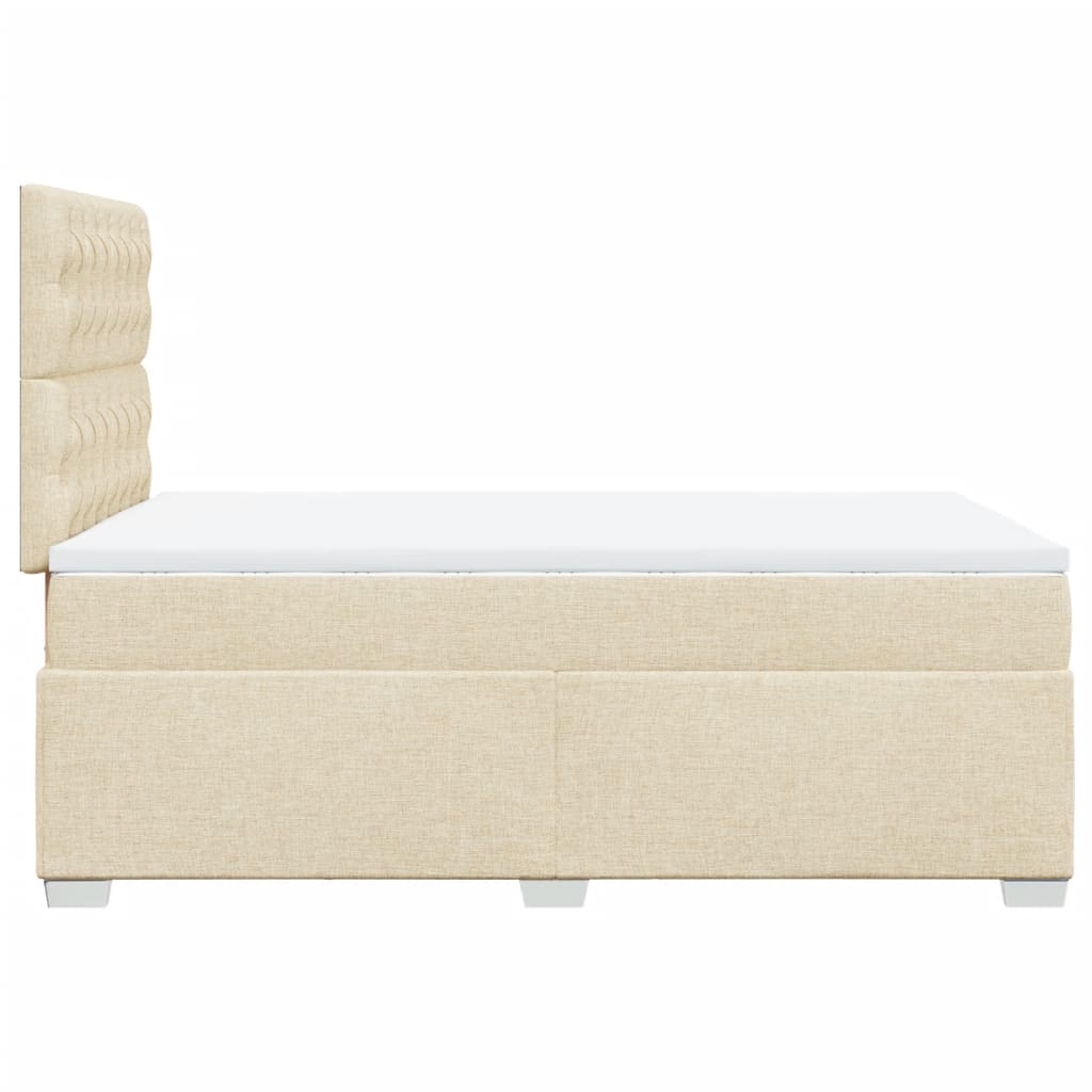 vidaXL Κρεβάτι Boxspring με Στρώμα Κρεμ 120x200 εκ. Υφασμάτινο
