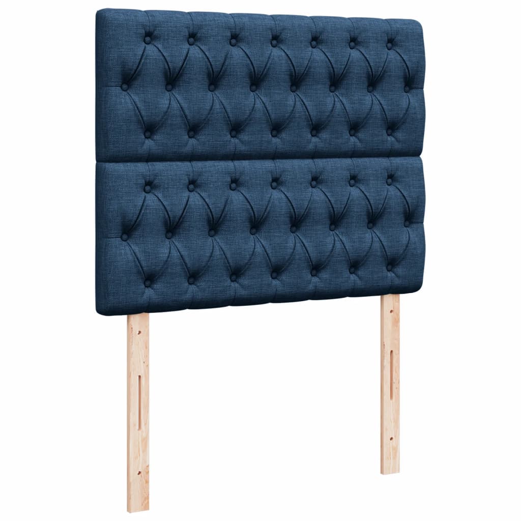 vidaXL Κρεβάτι Boxspring με Στρώμα Μπλε 120x200 εκ. Υφασμάτινο