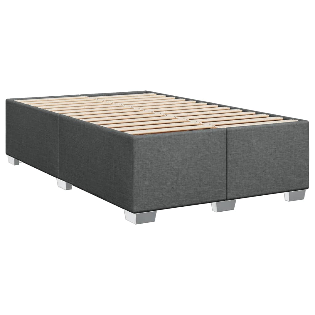 vidaXL Κρεβάτι Boxspring με Στρώμα Σκούρο Γκρι 120x200 εκ. Υφασμάτινο