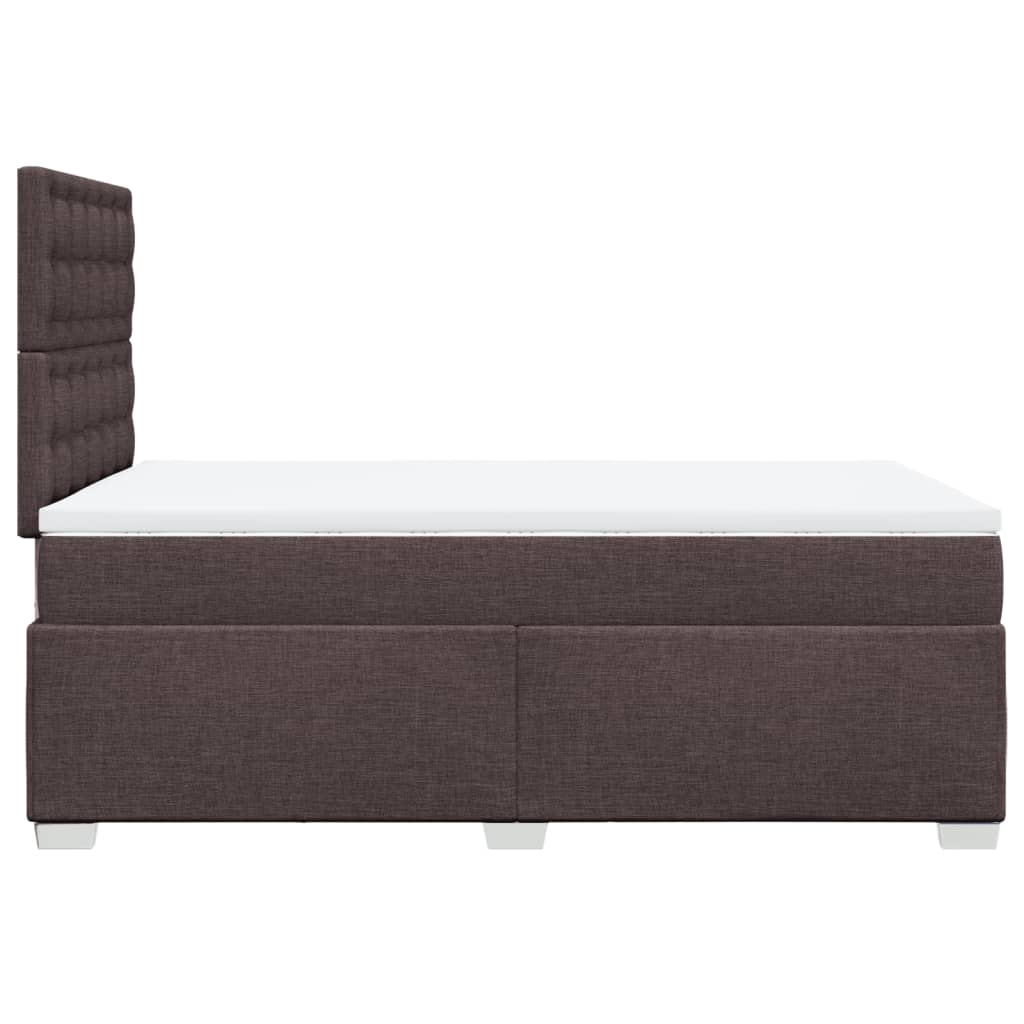 vidaXL Κρεβάτι Boxspring με Στρώμα Σκούρο Καφέ 120x200 εκ. Υφασμάτινο