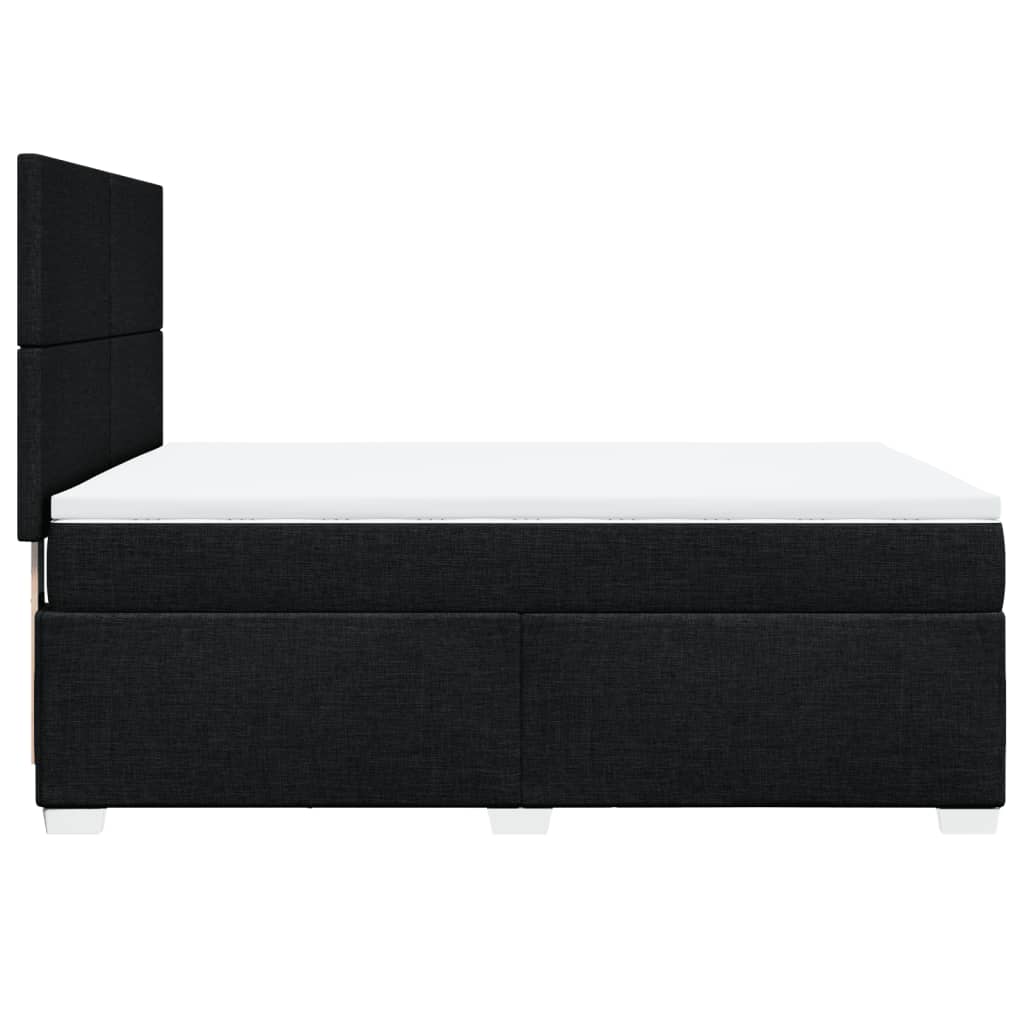 vidaXL Κρεβάτι Boxspring με Στρώμα Μαύρο 140x190 εκ. Υφασμάτινο