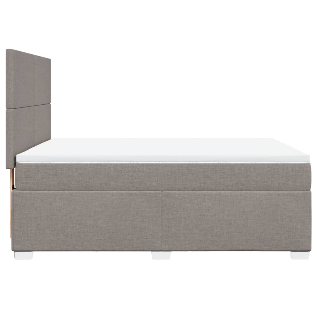 vidaXL Κρεβάτι Boxspring με Στρώμα Taupe 140x190 εκ. Υφασμάτινο