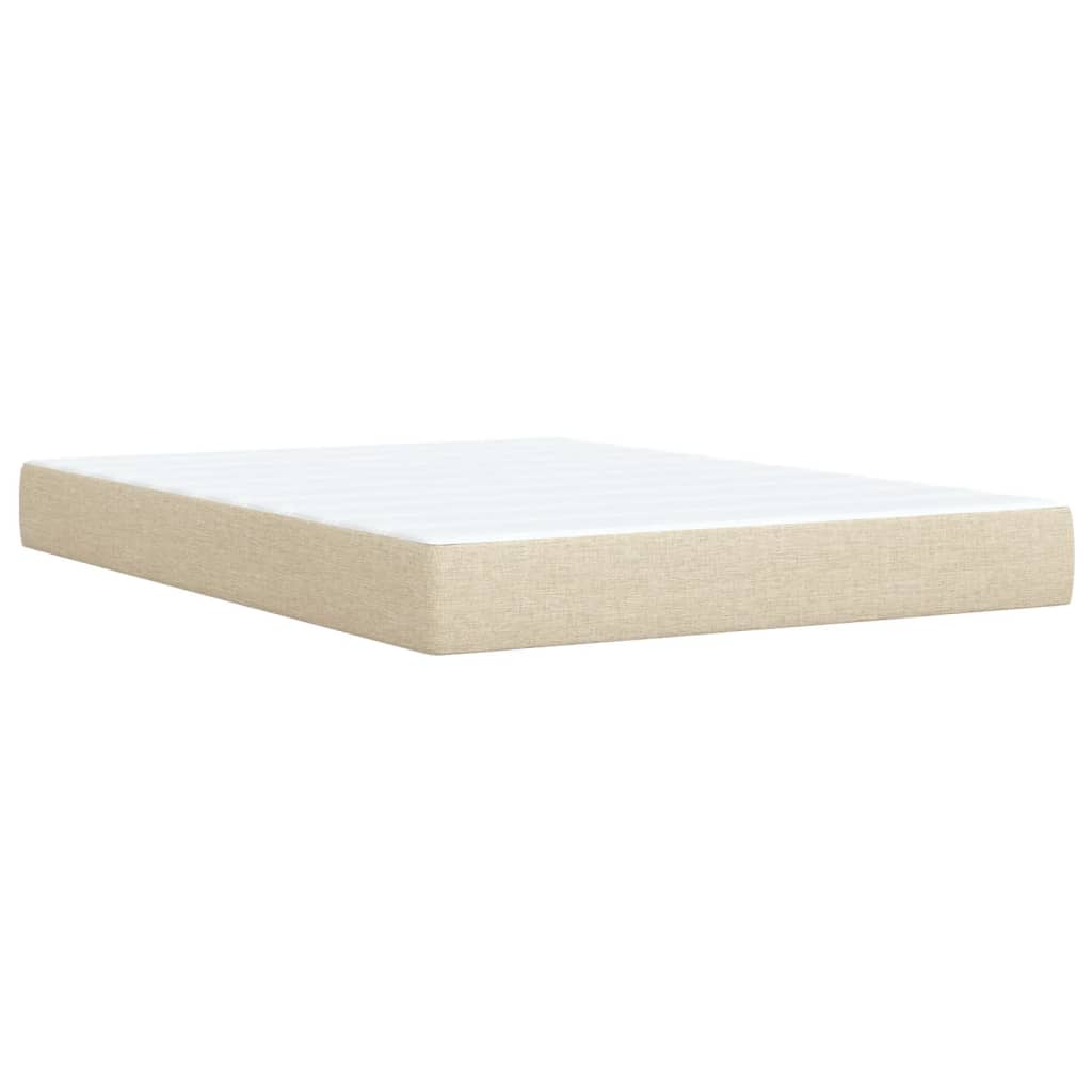 vidaXL Κρεβάτι Boxspring με Στρώμα Κρεμ 140x190 εκ. Υφασμάτινο