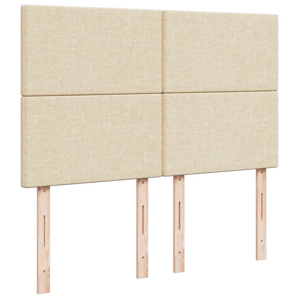 vidaXL Κρεβάτι Boxspring με Στρώμα Κρεμ 140x190 εκ. Υφασμάτινο