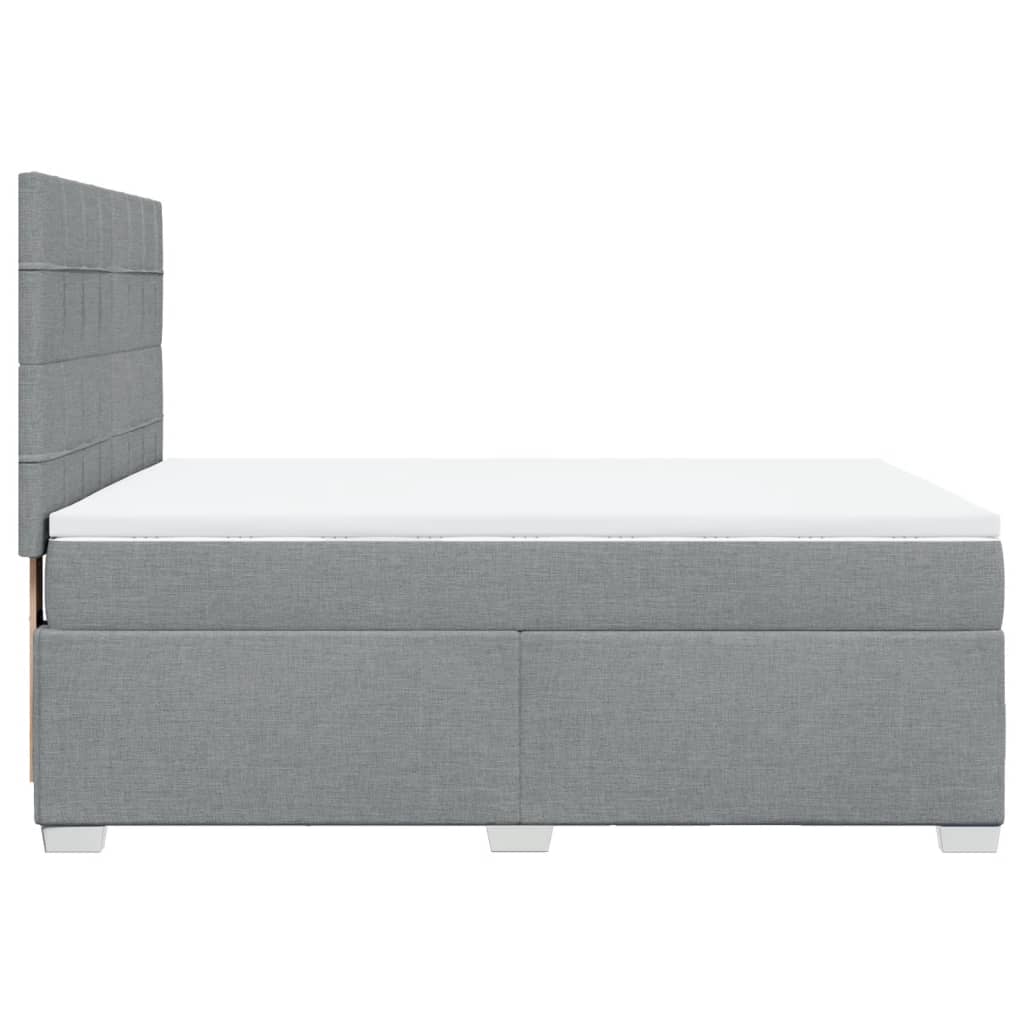 vidaXL Κρεβάτι Boxspring με Στρώμα Ανοιχτό Γκρι 140x190 εκ. Υφασμάτινο