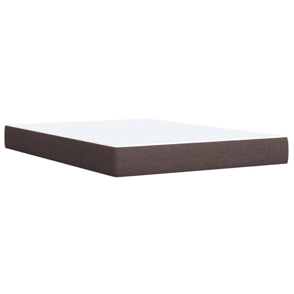 vidaXL Κρεβάτι Boxspring με Στρώμα Σκούρο Καφέ 140x190 εκ. Υφασμάτινο