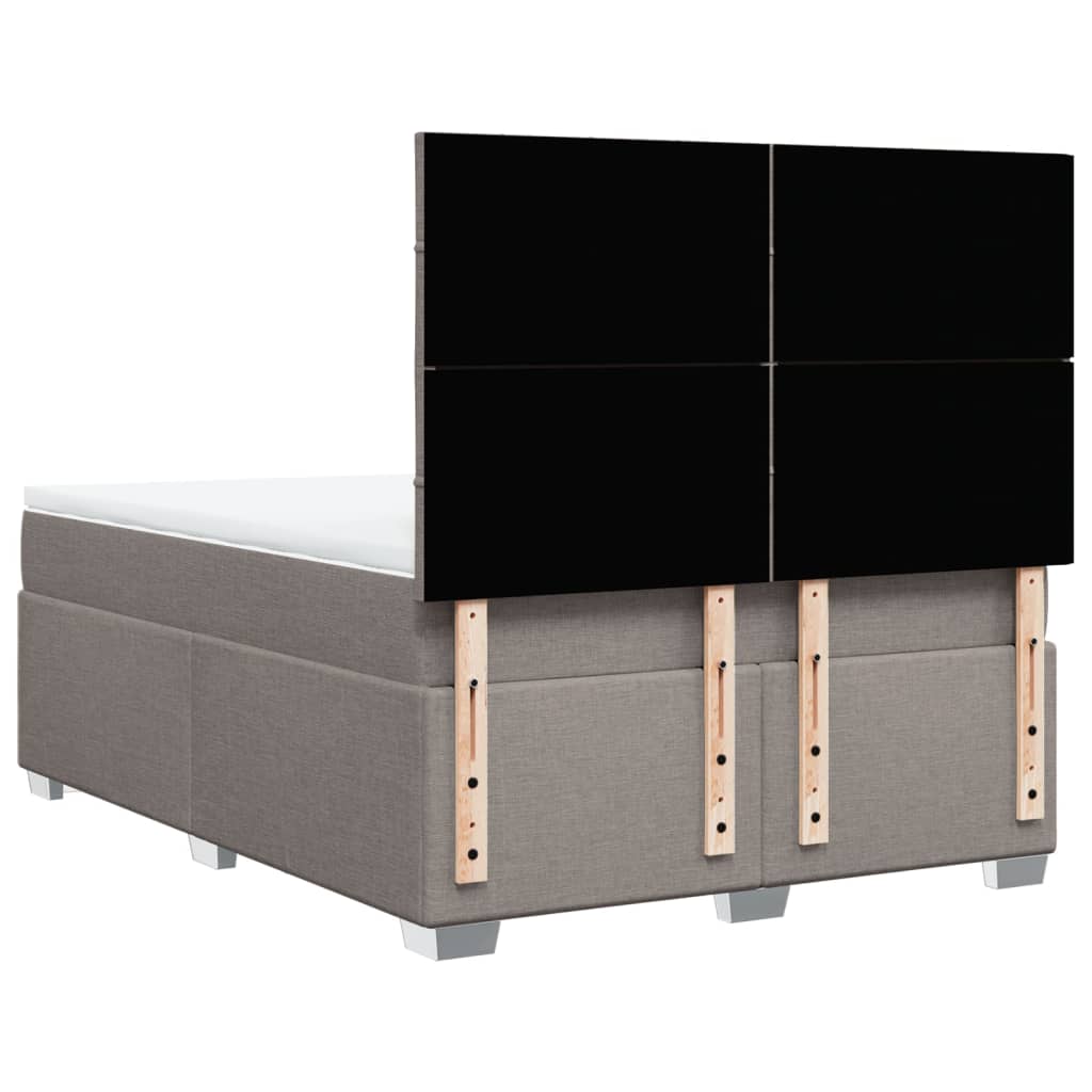 vidaXL Κρεβάτι Boxspring με Στρώμα Taupe 140x190 εκ. Υφασμάτινο