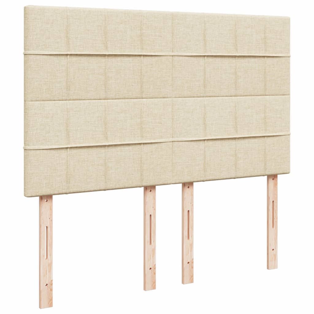 vidaXL Κρεβάτι Boxspring με Στρώμα Κρεμ 140x190 εκ. Υφασμάτινο