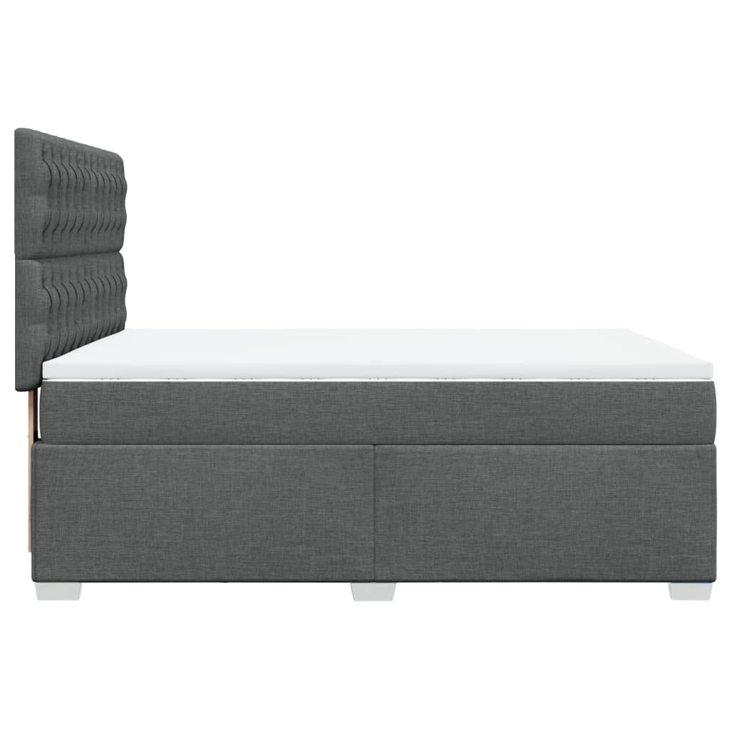 vidaXL Κρεβάτι Boxspring με Στρώμα Σκούρο Γκρι 140x190 εκ. Υφασμάτινο