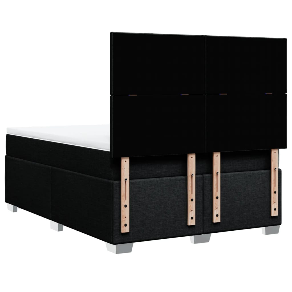 vidaXL Κρεβάτι Boxspring με Στρώμα Μαύρο 140x200 εκ. Υφασμάτινο
