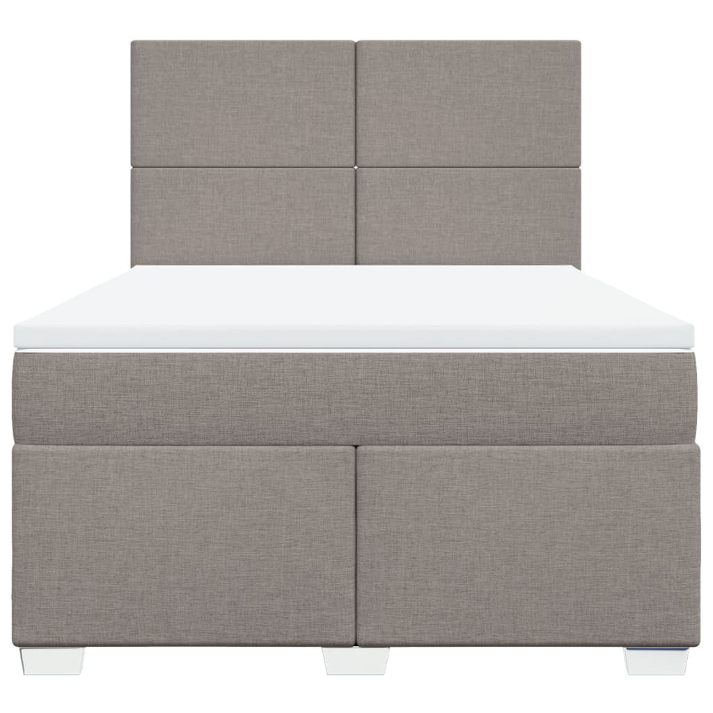 vidaXL Κρεβάτι Boxspring με Στρώμα Taupe 140x200 εκ. Υφασμάτινο