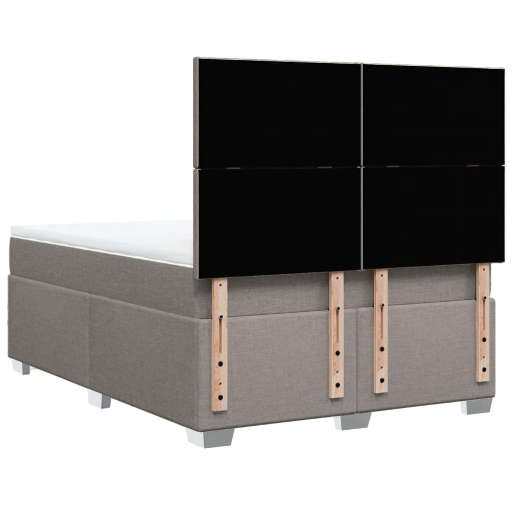 vidaXL Κρεβάτι Boxspring με Στρώμα Taupe 140x200 εκ. Υφασμάτινο