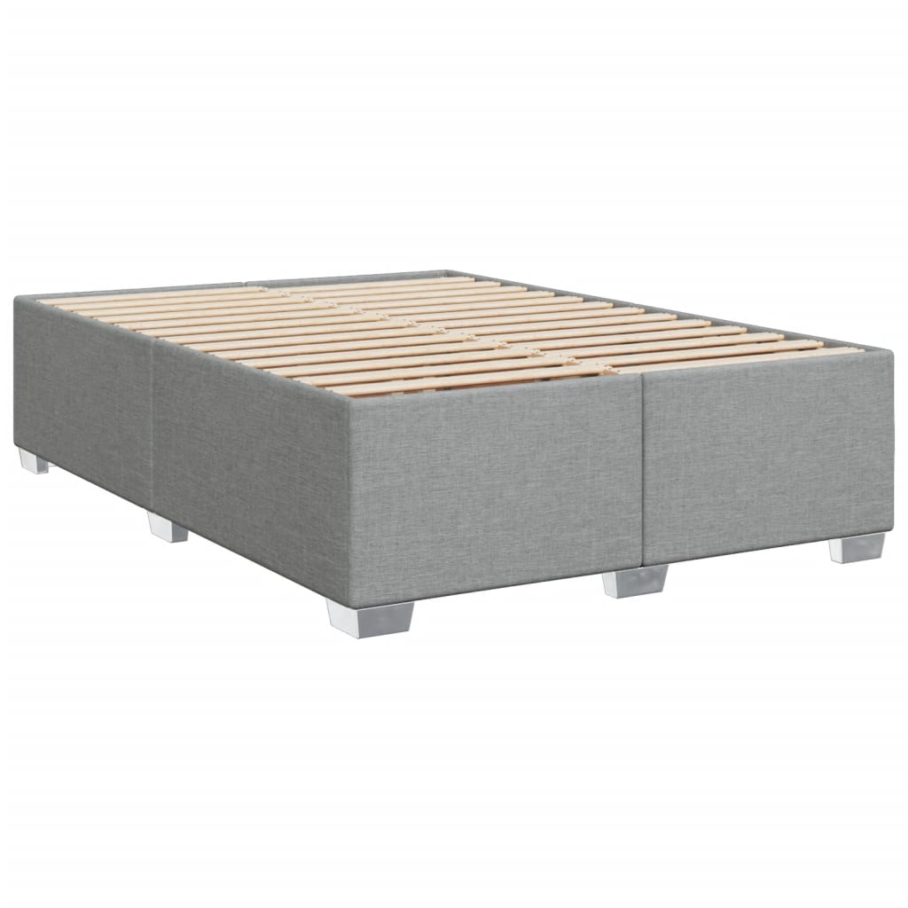 vidaXL Κρεβάτι Boxspring με Στρώμα Ανοιχτό Γκρι 140x200 εκ. Υφασμάτινο