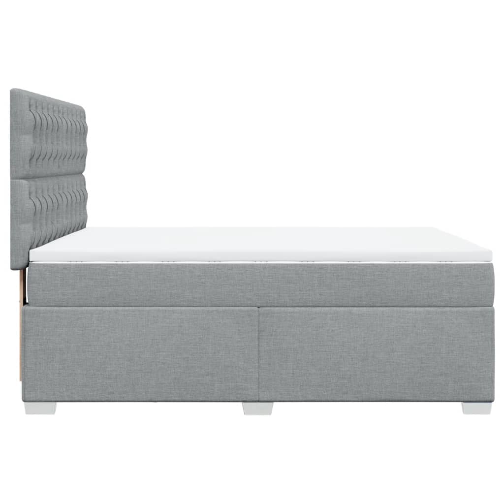vidaXL Κρεβάτι Boxspring με Στρώμα Ανοιχτό Γκρι 140x200 εκ. Υφασμάτινο