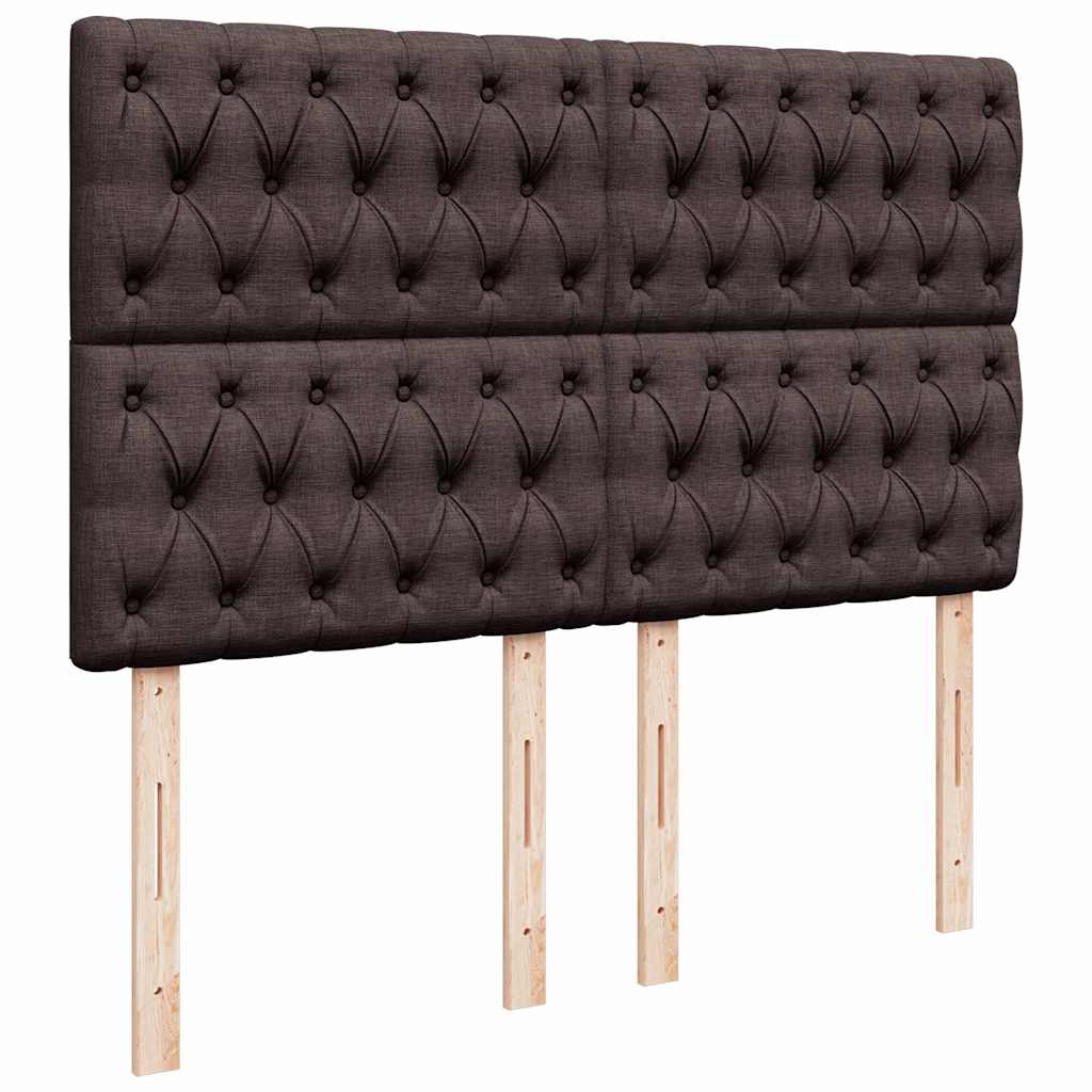 vidaXL Κρεβάτι Boxspring με Στρώμα Σκούρο Καφέ 140x200 εκ Υφασμάτινο
