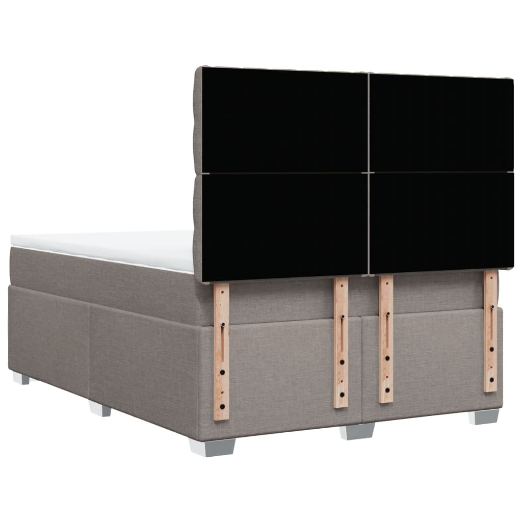 vidaXL Κρεβάτι Boxspring με Στρώμα Taupe 140x200 εκ. Υφασμάτινο