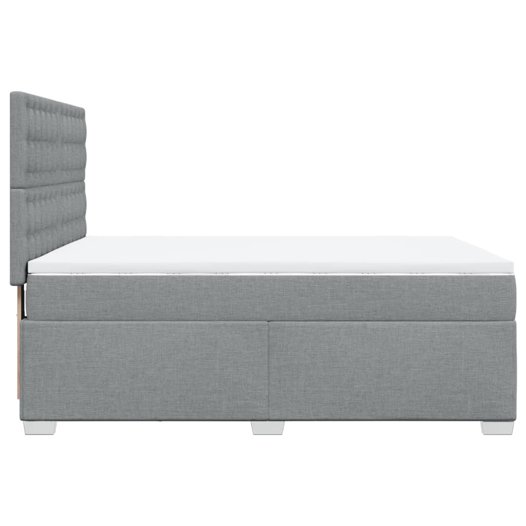vidaXL Κρεβάτι Boxspring με Στρώμα Ανοιχτό Γκρι 140x200 εκ. Υφασμάτινο