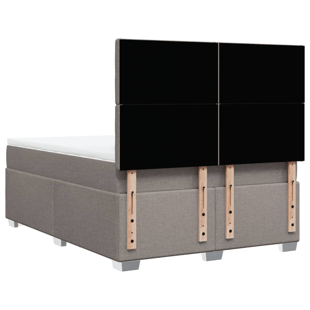 vidaXL Κρεβάτι Boxspring με Στρώμα Taupe 140x200 εκ. Υφασμάτινο