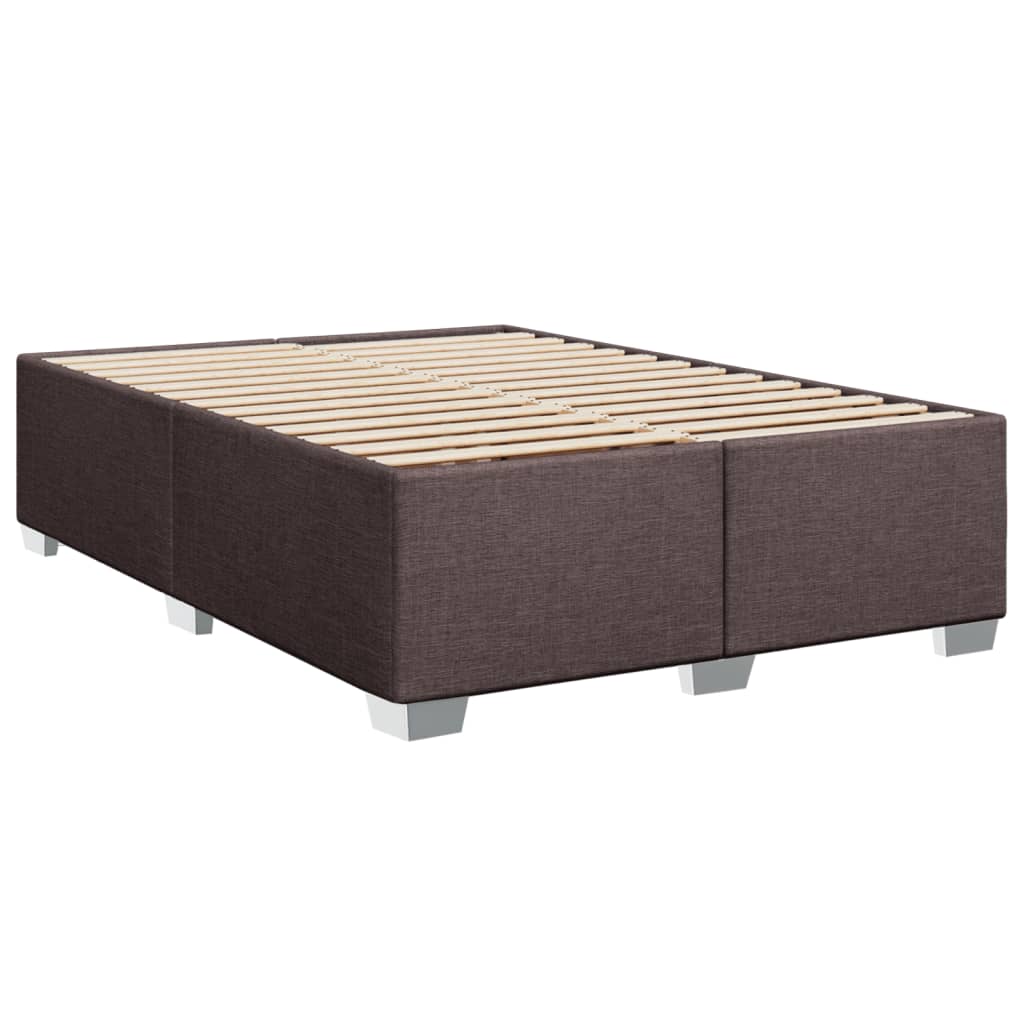 vidaXL Κρεβάτι Boxspring με Στρώμα Σκούρο Καφέ 160x200 εκ Υφασμάτινο