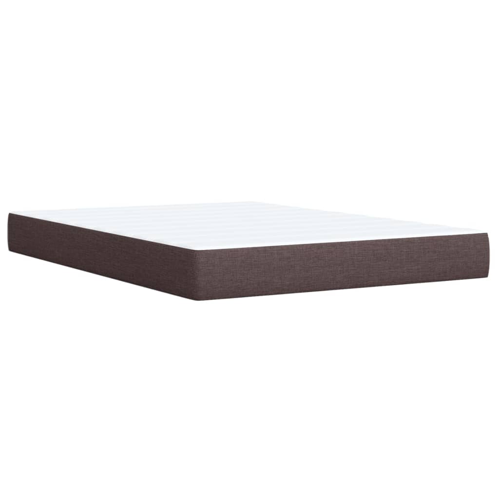 vidaXL Κρεβάτι Boxspring με Στρώμα Σκούρο Καφέ 160x200 εκ Υφασμάτινο