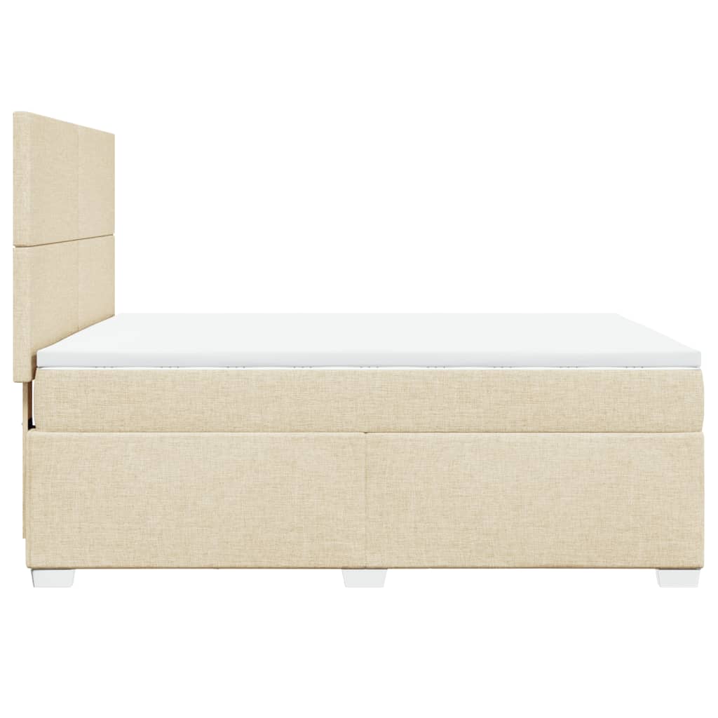 vidaXL Κρεβάτι Boxspring με Στρώμα Κρεμ 160x200 εκ. Υφασμάτινο