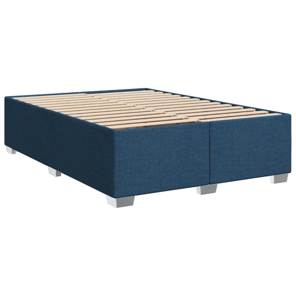 vidaXL Κρεβάτι Boxspring με Στρώμα Μπλε 160x200 εκ. Υφασμάτινο