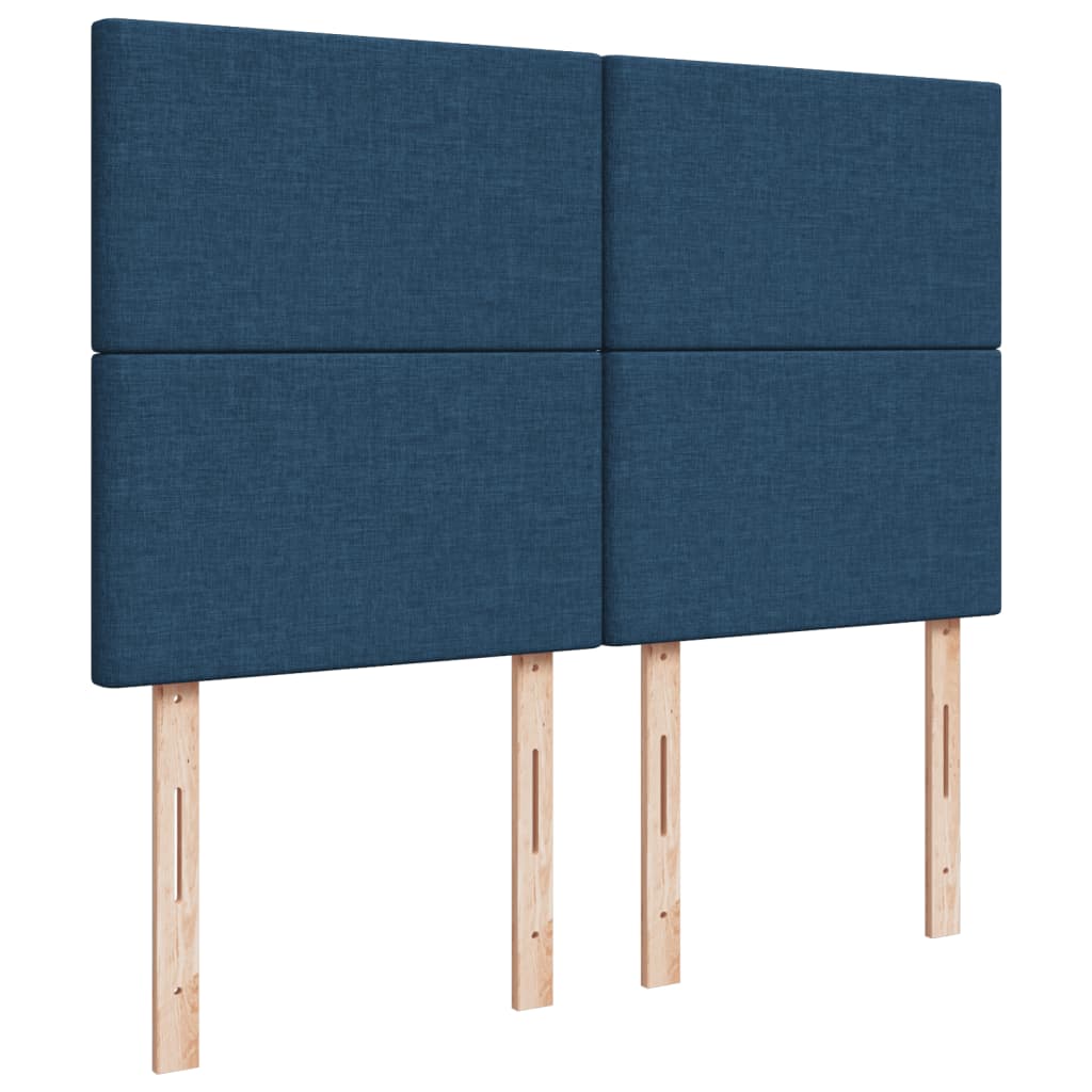 vidaXL Κρεβάτι Boxspring με Στρώμα Μπλε 160x200 εκ. Υφασμάτινο