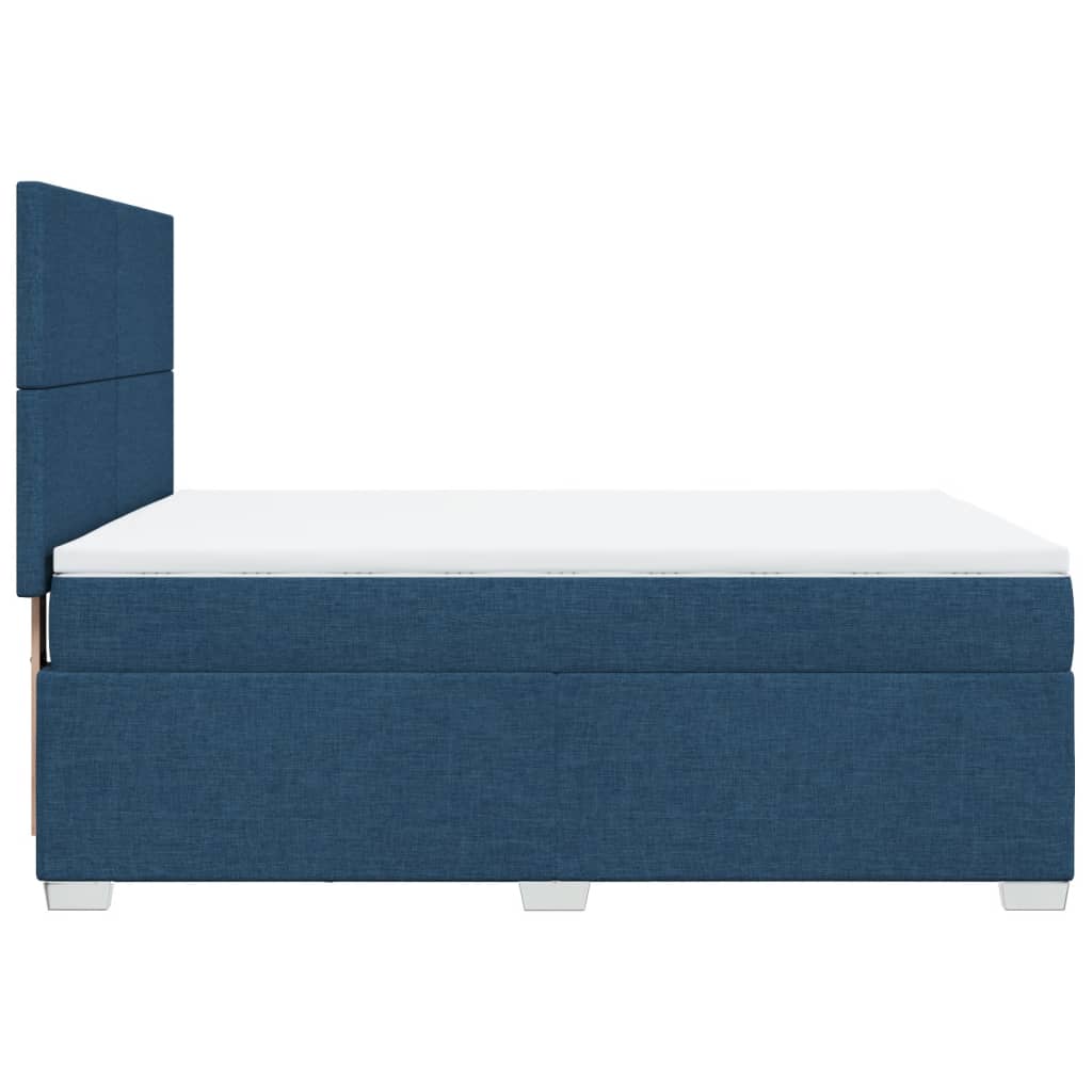 vidaXL Κρεβάτι Boxspring με Στρώμα Μπλε 160x200 εκ. Υφασμάτινο