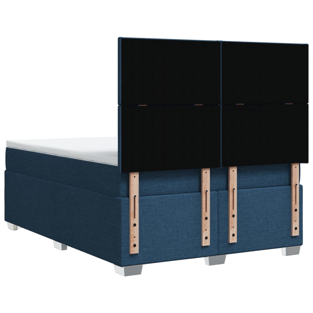 vidaXL Κρεβάτι Boxspring με Στρώμα Μπλε 160x200 εκ. Υφασμάτινο