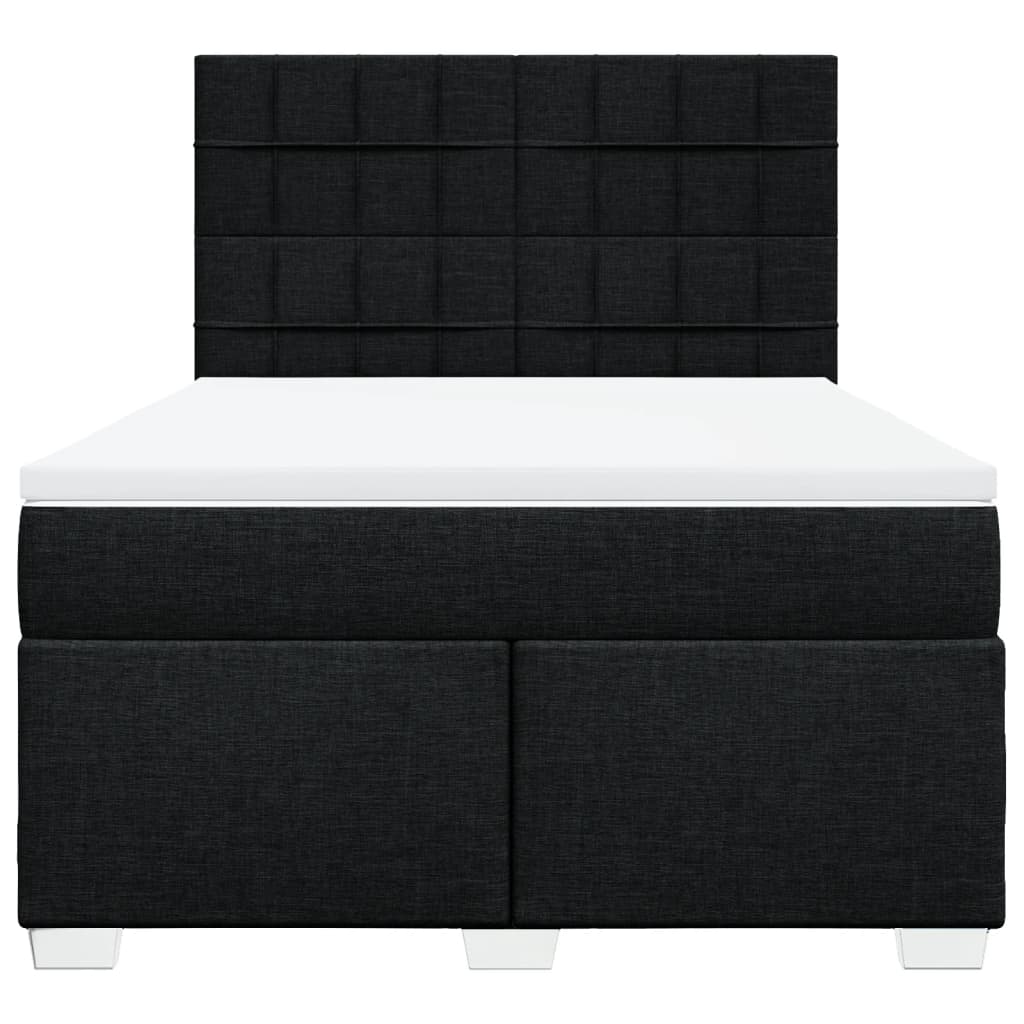 vidaXL Κρεβάτι Boxspring με Στρώμα Μαύρο 160x200 εκ. Υφασμάτινο