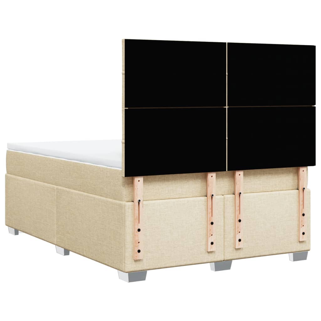 vidaXL Κρεβάτι Boxspring με Στρώμα Κρεμ 160x200 εκ. Υφασμάτινο