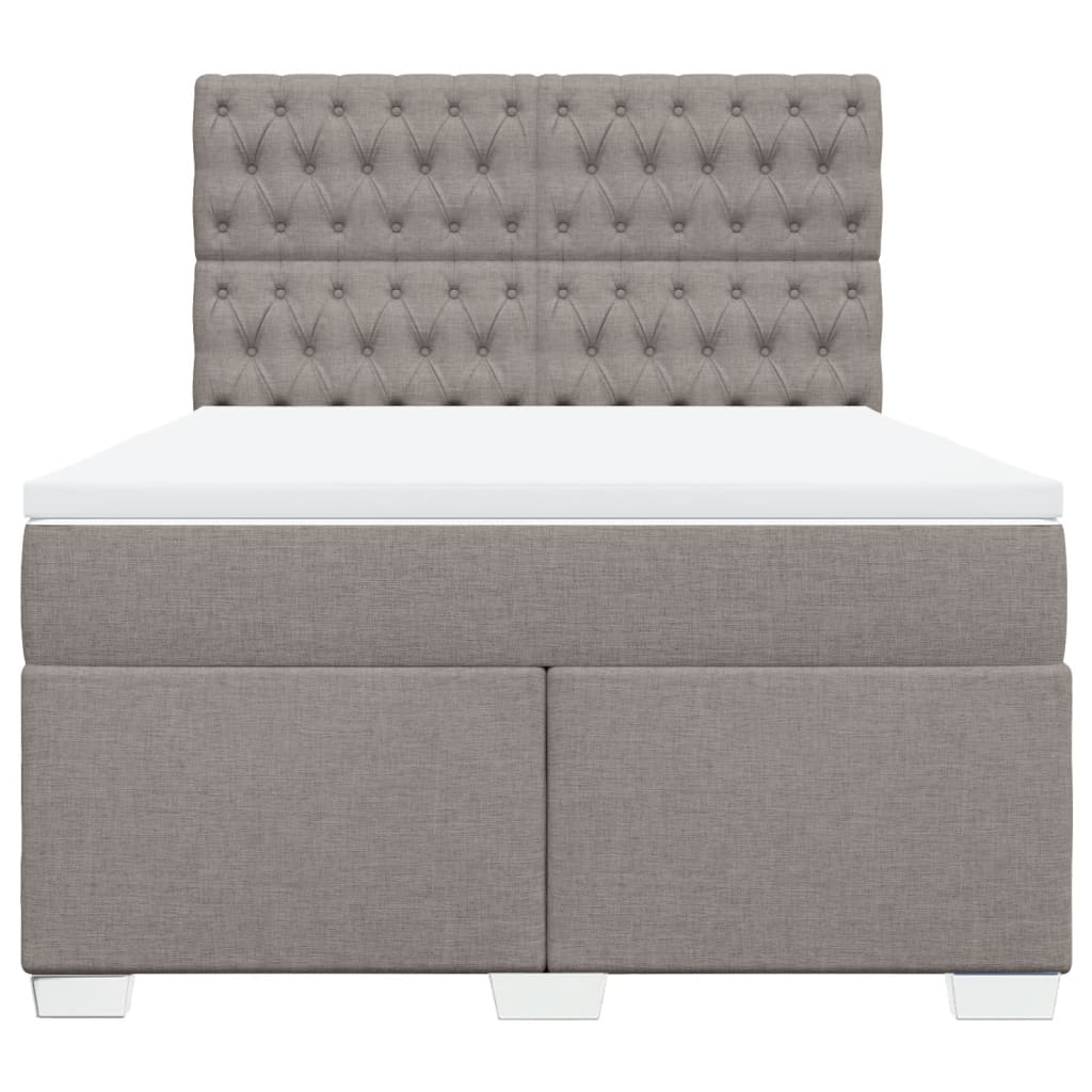 vidaXL Κρεβάτι Boxspring με Στρώμα Taupe 160x200 εκ. Υφασμάτινο