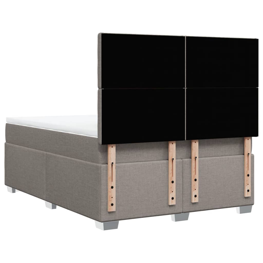 vidaXL Κρεβάτι Boxspring με Στρώμα Taupe 160x200 εκ. Υφασμάτινο