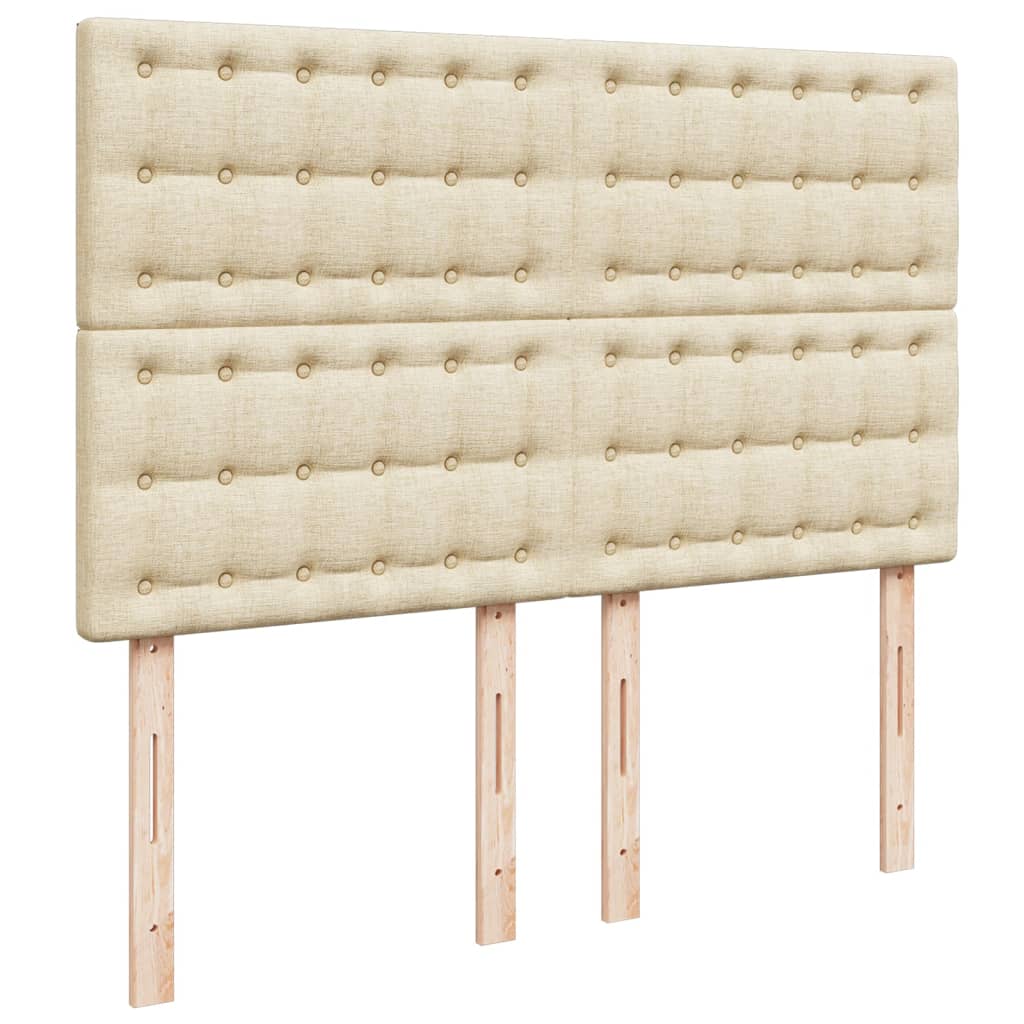 vidaXL Κρεβάτι Boxspring με Στρώμα Κρεμ 160x200 εκ. Υφασμάτινο