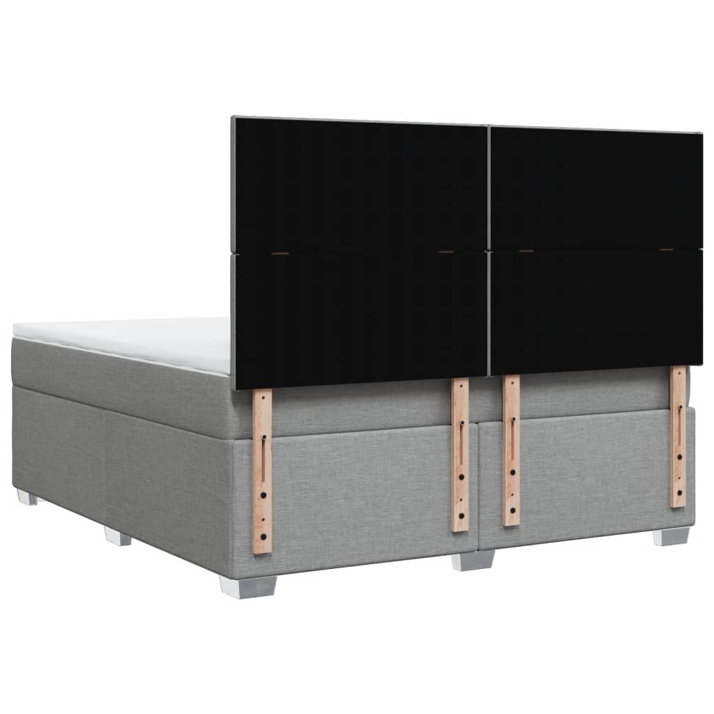 vidaXL Κρεβάτι Boxspring με Στρώμα Ανοιχτό Γκρι 180x200 εκ. Υφασμάτινο