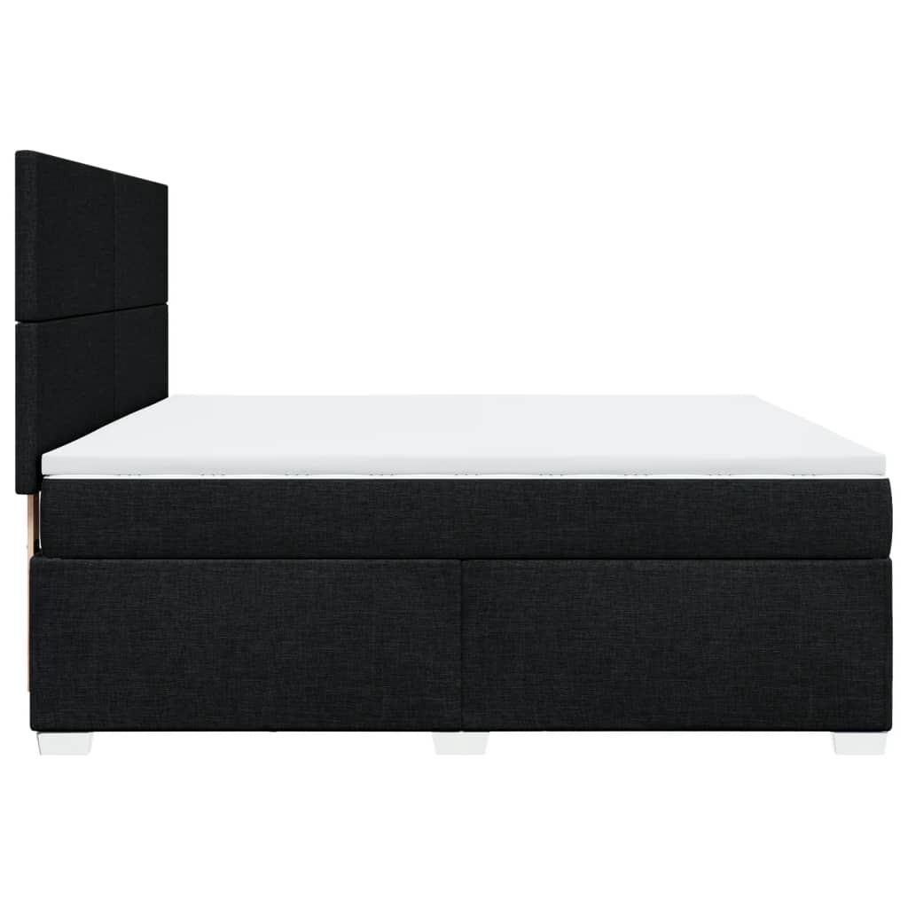 vidaXL Κρεβάτι Boxspring με Στρώμα Μαύρο 180x200 εκ. Υφασμάτινο