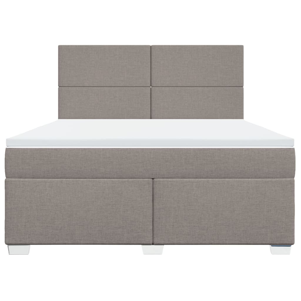 vidaXL Κρεβάτι Boxspring με Στρώμα Taupe 180x200 εκ. Υφασμάτινο