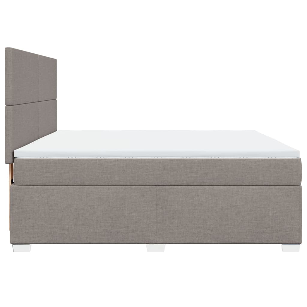 vidaXL Κρεβάτι Boxspring με Στρώμα Taupe 180x200 εκ. Υφασμάτινο