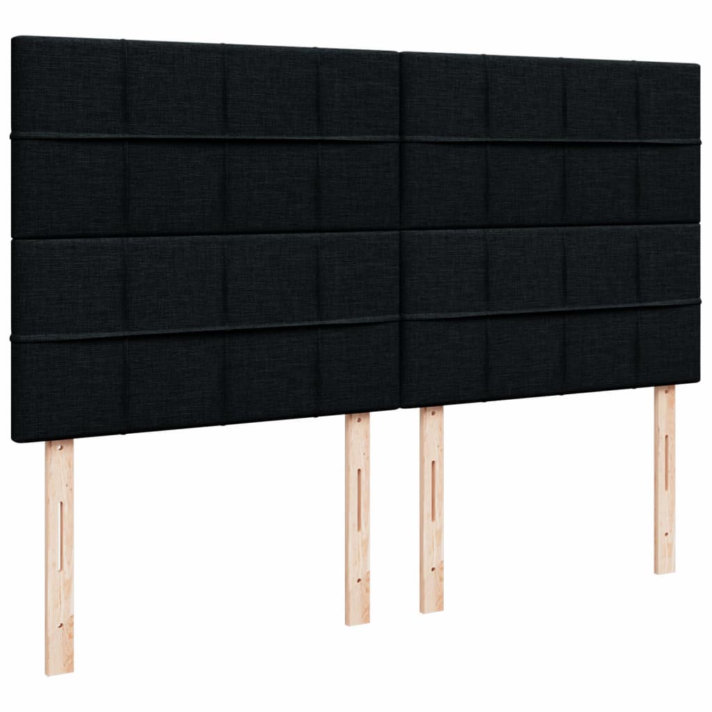 vidaXL Κρεβάτι Boxspring με Στρώμα Μαύρο 180x200 εκ. Υφασμάτινο