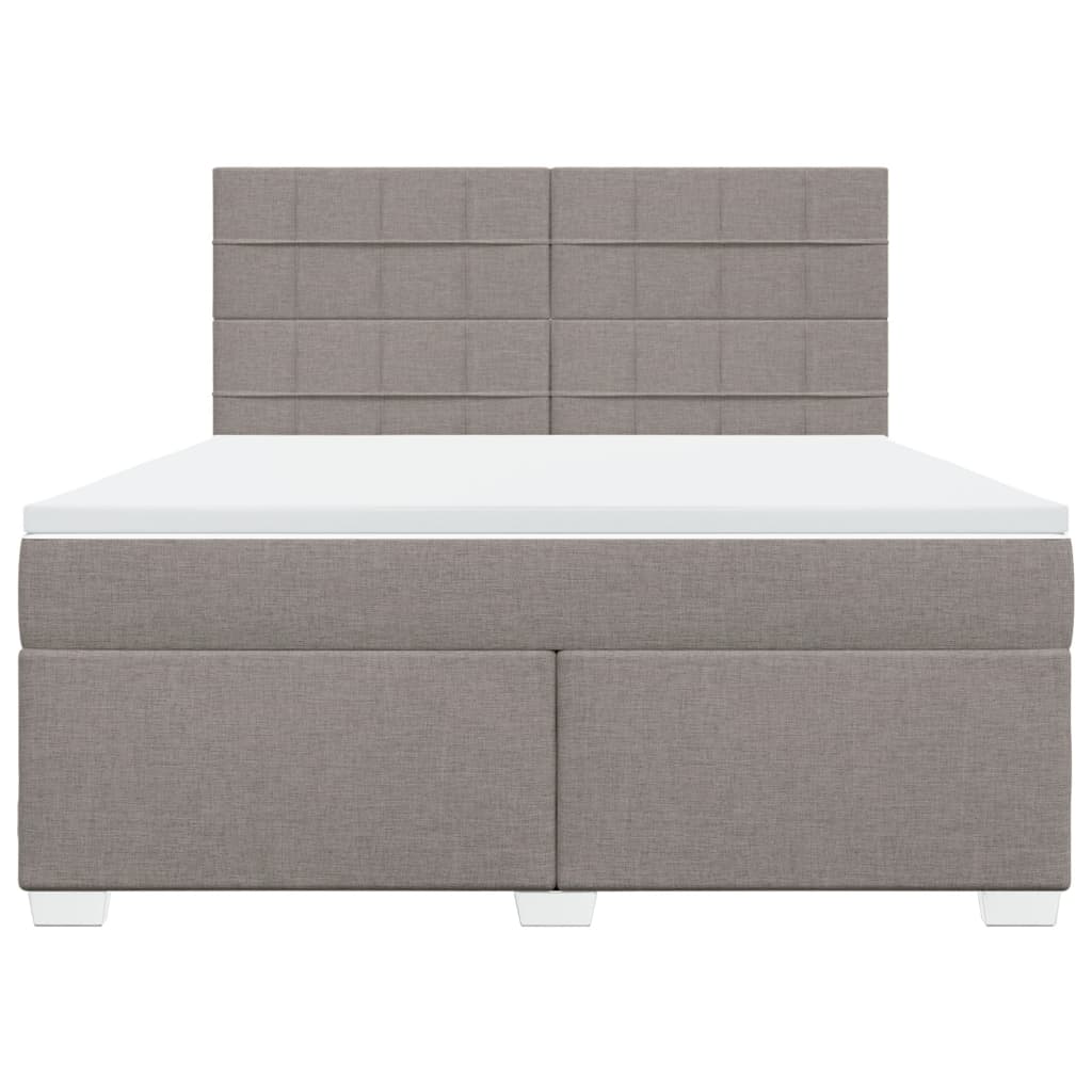 vidaXL Κρεβάτι Boxspring με Στρώμα Taupe 180x200 εκ. Υφασμάτινο