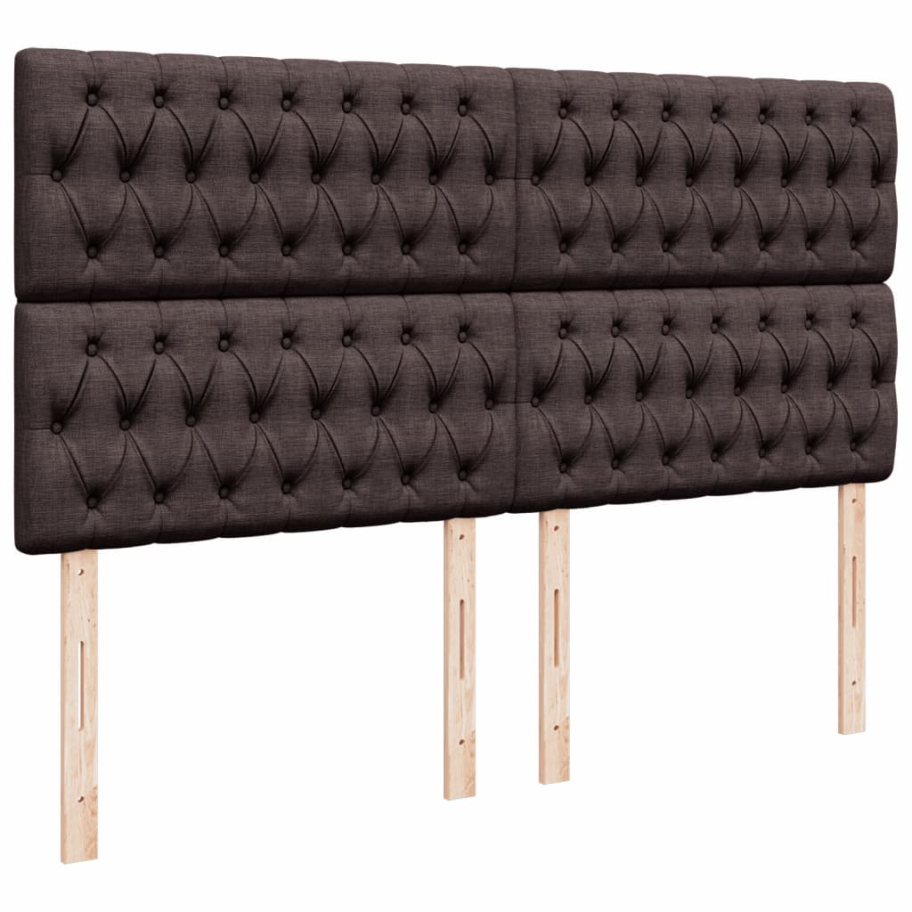 vidaXL Κρεβάτι Boxspring με Στρώμα Σκούρο Καφέ 180x200 εκ Υφασμάτινο
