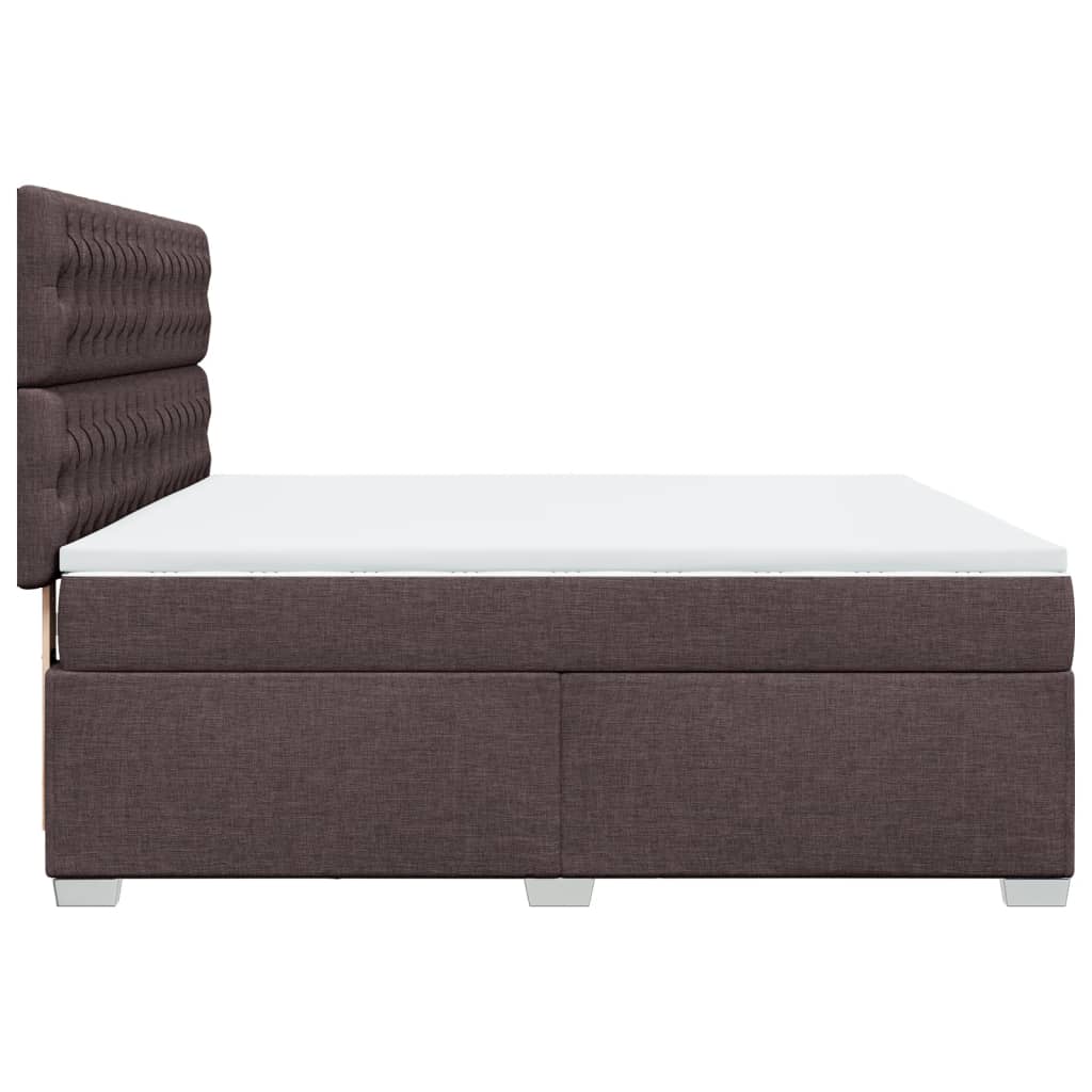vidaXL Κρεβάτι Boxspring με Στρώμα Σκούρο Καφέ 180x200 εκ Υφασμάτινο