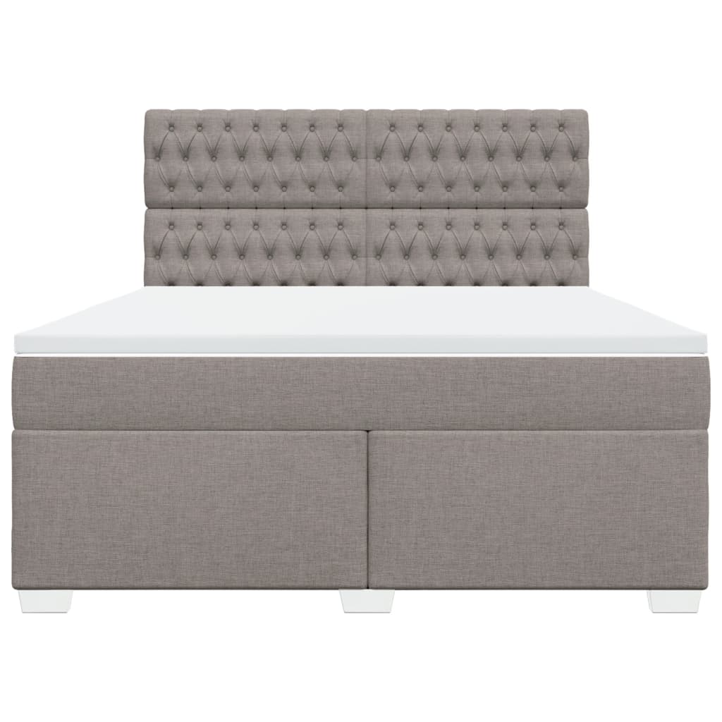 vidaXL Κρεβάτι Boxspring με Στρώμα Taupe 180x200 εκ. Υφασμάτινο