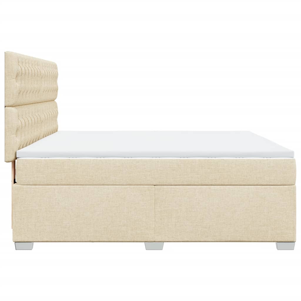 vidaXL Κρεβάτι Boxspring με Στρώμα Κρεμ 180x200 εκ. Υφασμάτινο