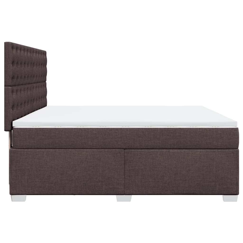 vidaXL Κρεβάτι Boxspring με Στρώμα Σκούρο Καφέ 180x200 εκ Υφασμάτινο